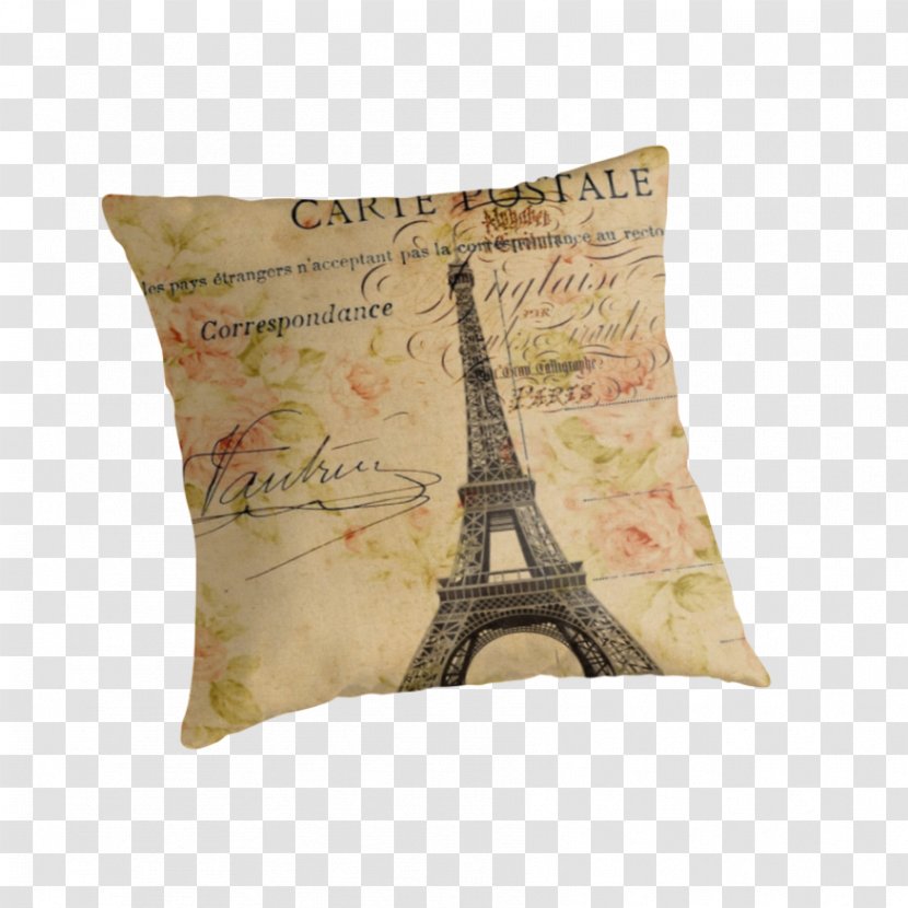 Eiffel Tower Throw Pillows Cushion Fashion 5 - Pillow - Vintage Paris Transparent PNG