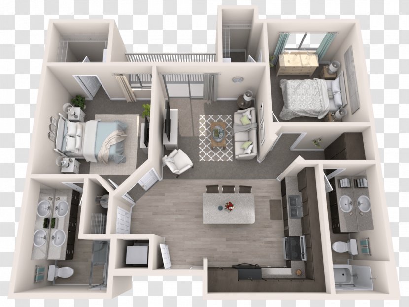Azle House Floor Plan Apartment East Lansing - 3d Transparent PNG