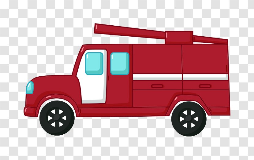 Car Vector Graphics Illustration Fire Engine - Noel Arka Plan Mavi Transparent PNG