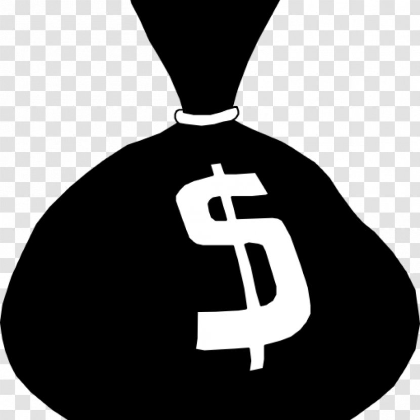 Clip Art Money Bag Logo - Black White M - Symbol Transparent PNG