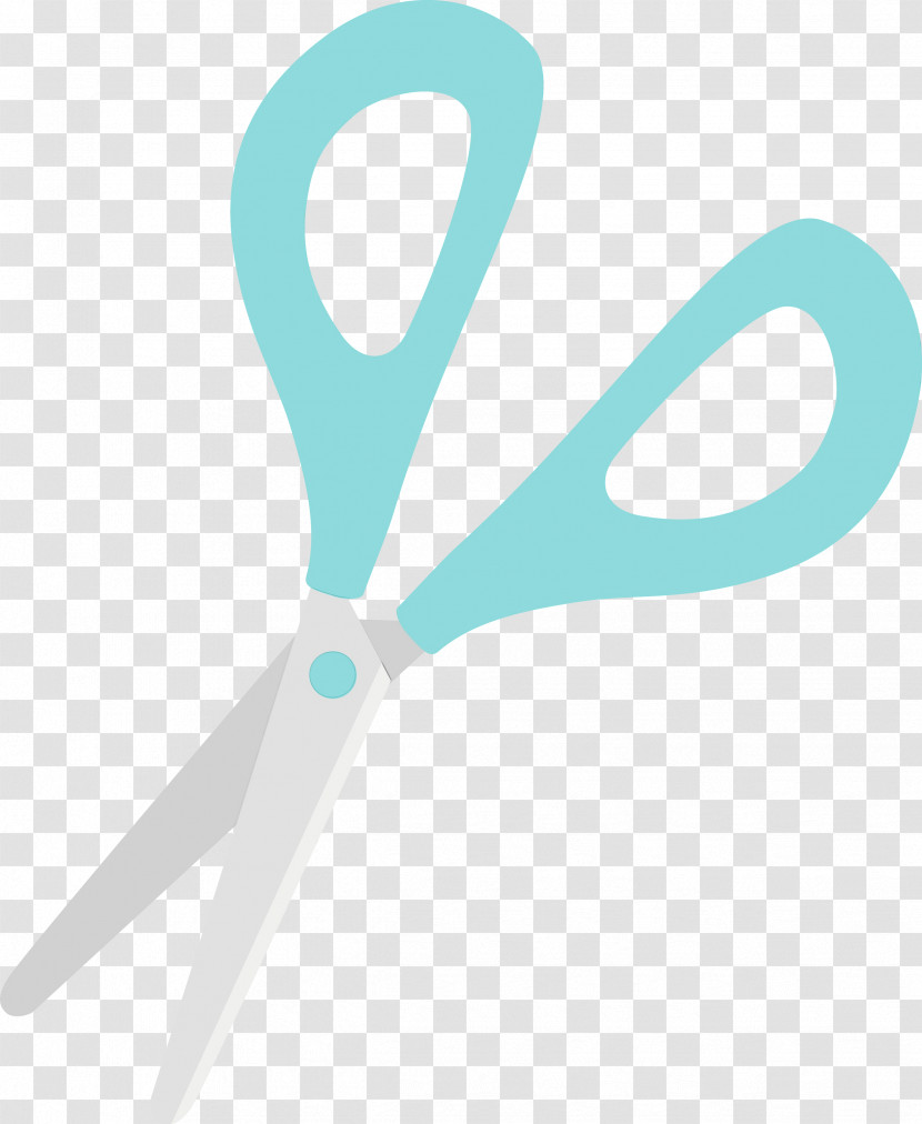 Scissors Turquoise Office Instrument Plastic Transparent PNG