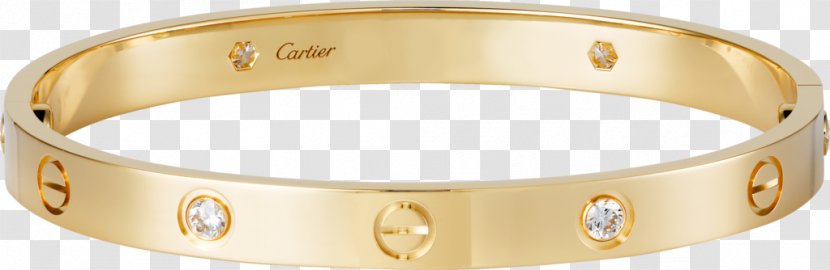 Love Bracelet Cartier Gold Diamond - Wedding Ring Transparent PNG