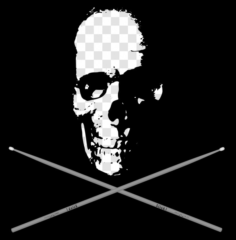 Skull Clip Art - Silhouette - Drum Stick Transparent PNG