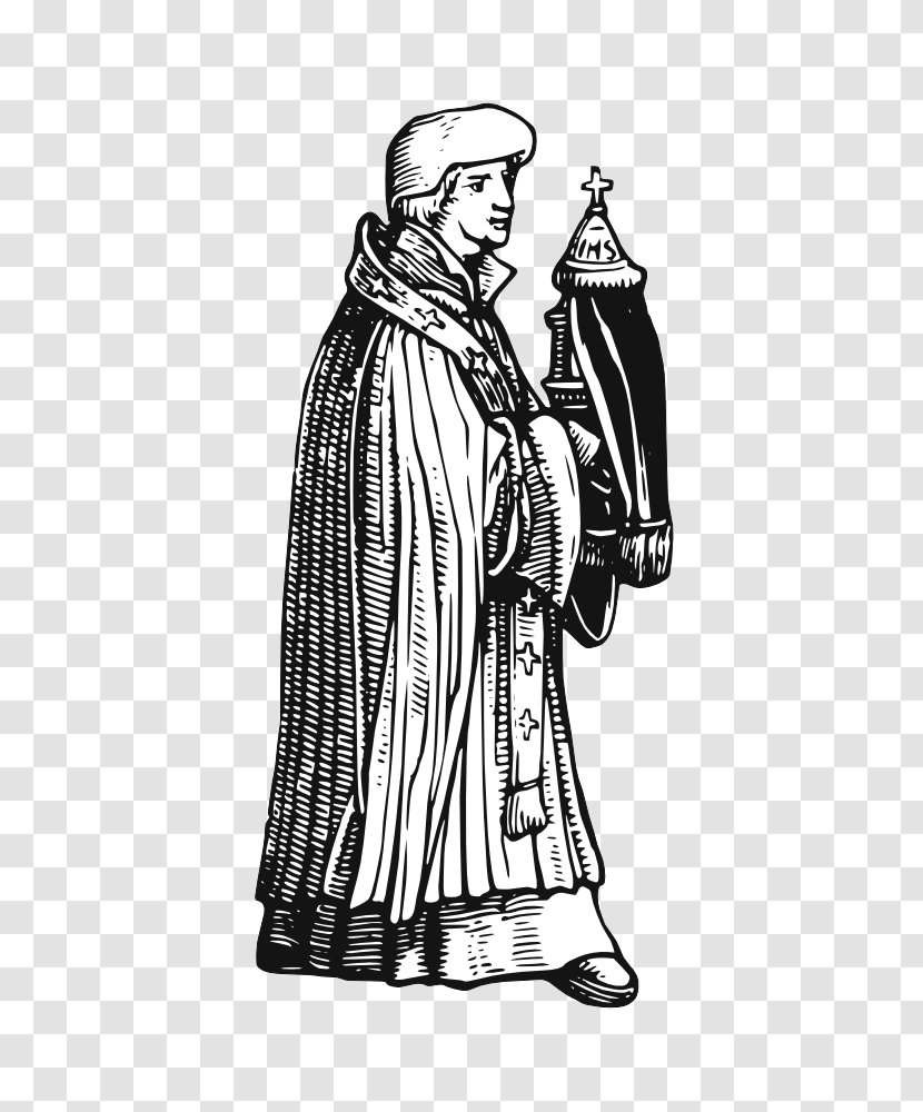 Middle Ages Priest Drawing Clip Art - Outerwear - Free Nativity Scene Clipart Transparent PNG