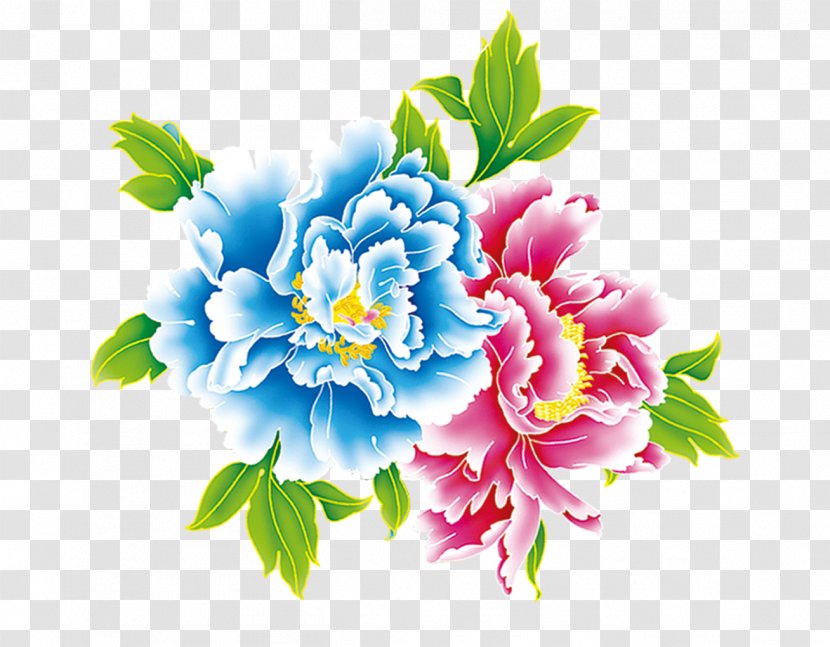 Floral Design La Peinture De Fleurs Chinese Painting - Peony Transparent PNG
