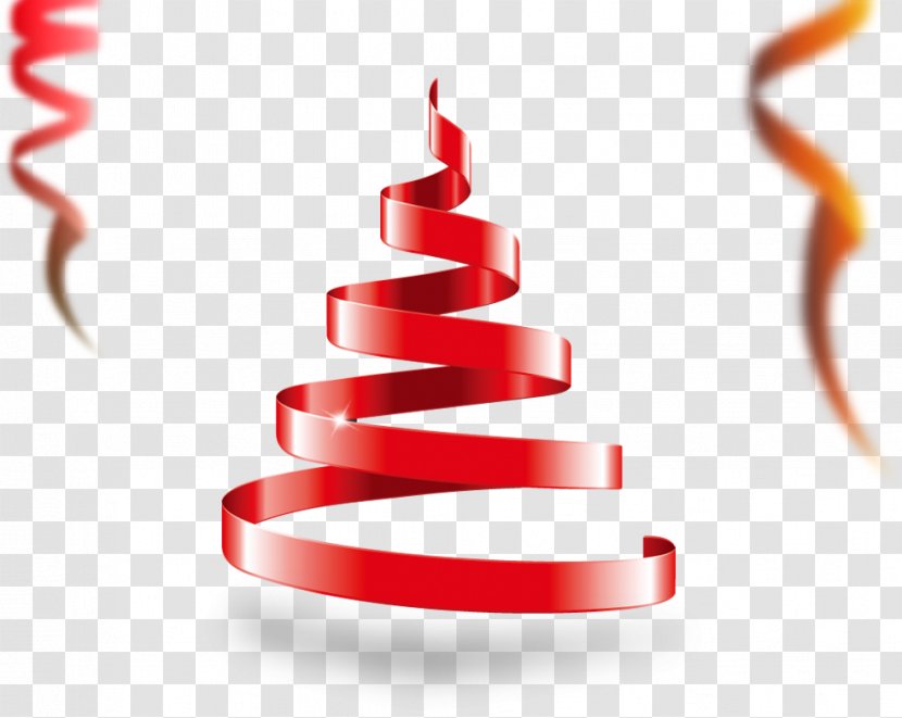 Ribbon Christmas Tree - Ornament - Red Transparent PNG