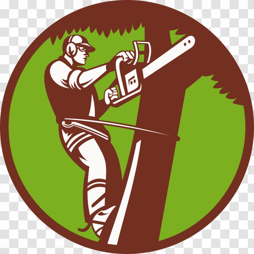 Tree Stump Arborist Logo Grinder - Chainsaw Transparent PNG