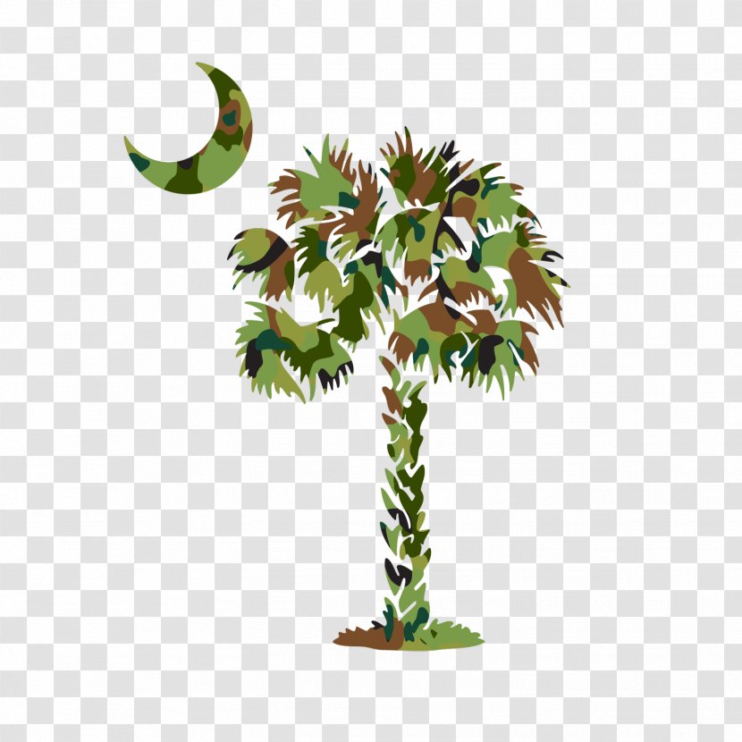 Flag Of South Carolina Sabal Palm Trees Decal - Tree Transparent PNG