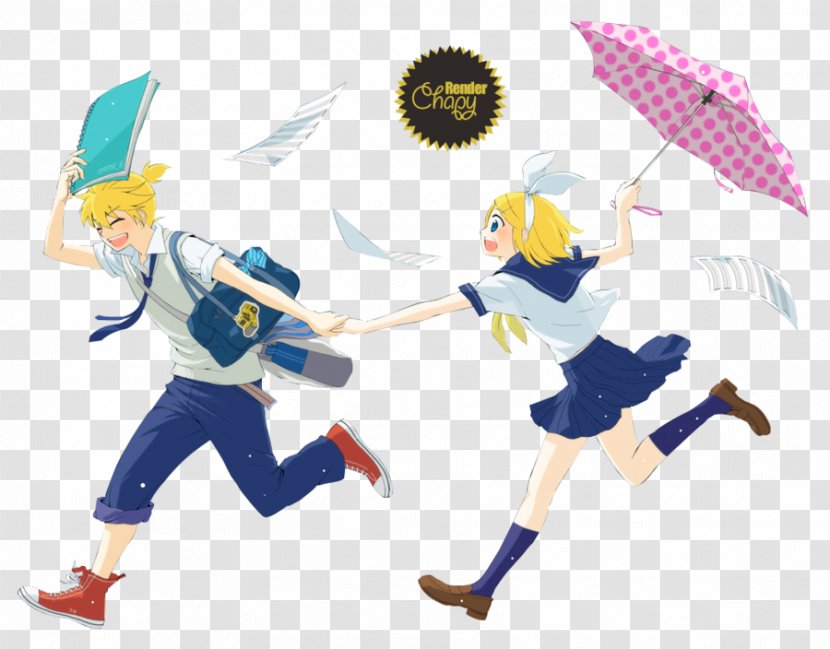 Kagamine Rin/Len Vocaloid Rendering Hatsune Miku - Cartoon Transparent PNG