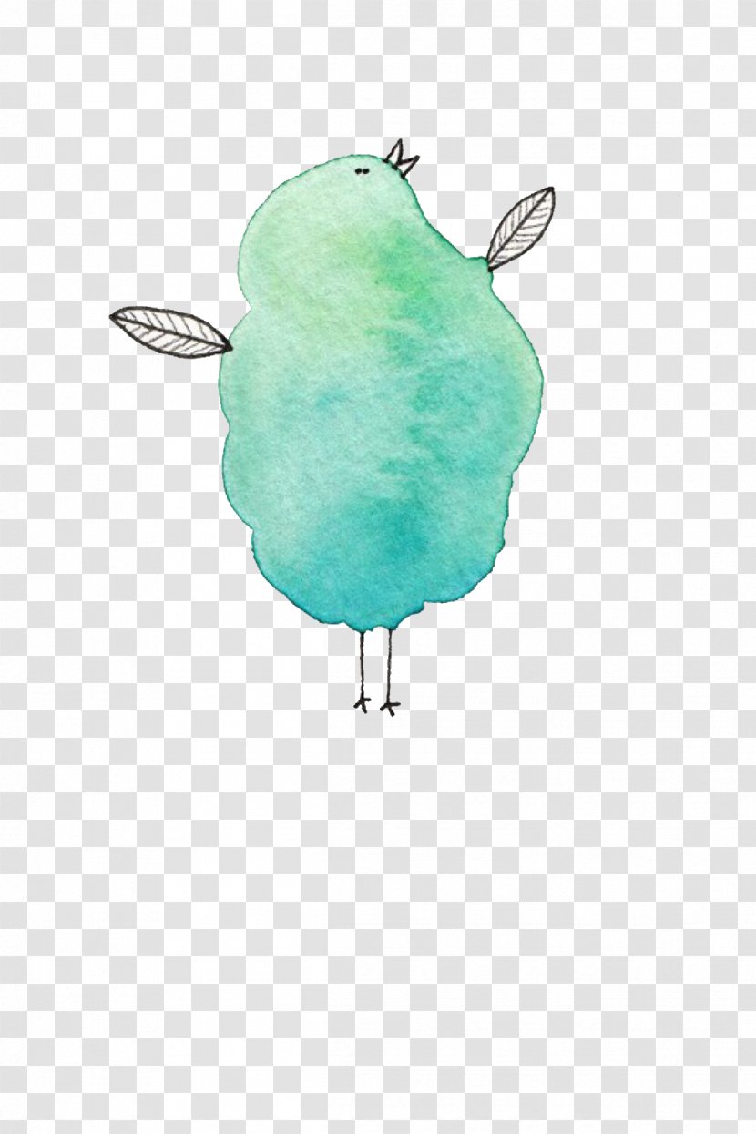 Cuteness Illustration - Turquoise - Chick Transparent PNG