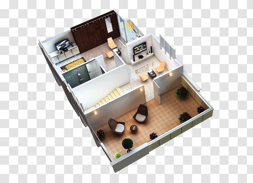 Poonamallee 3D Floor Plan House - Electronic Component Transparent PNG
