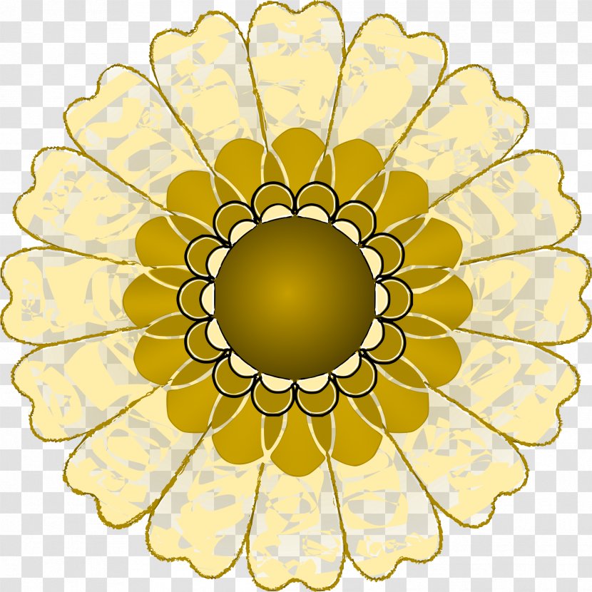 Petal Flower Clip Art - Color - Gold Transparent PNG