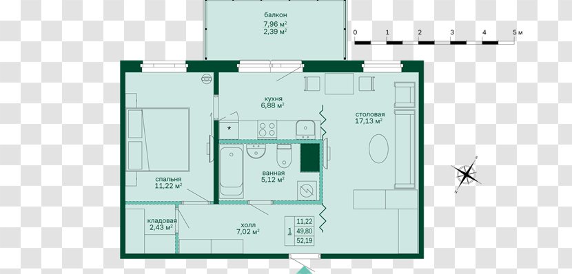 Floor Plan Skandi Klubb Apartment House Storey - Green Tap Transparent PNG