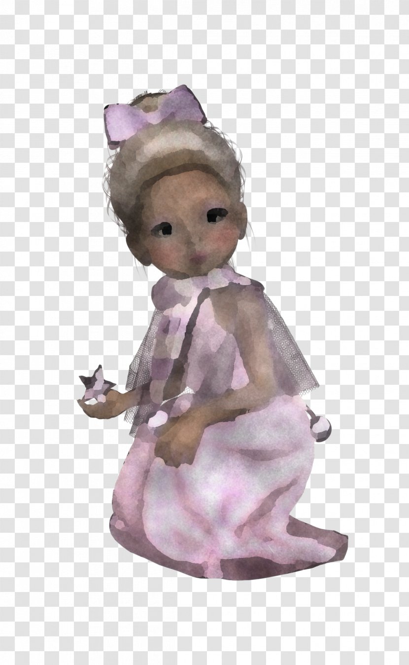 Figurine Toy Pink Lilac Doll - Angel Transparent PNG