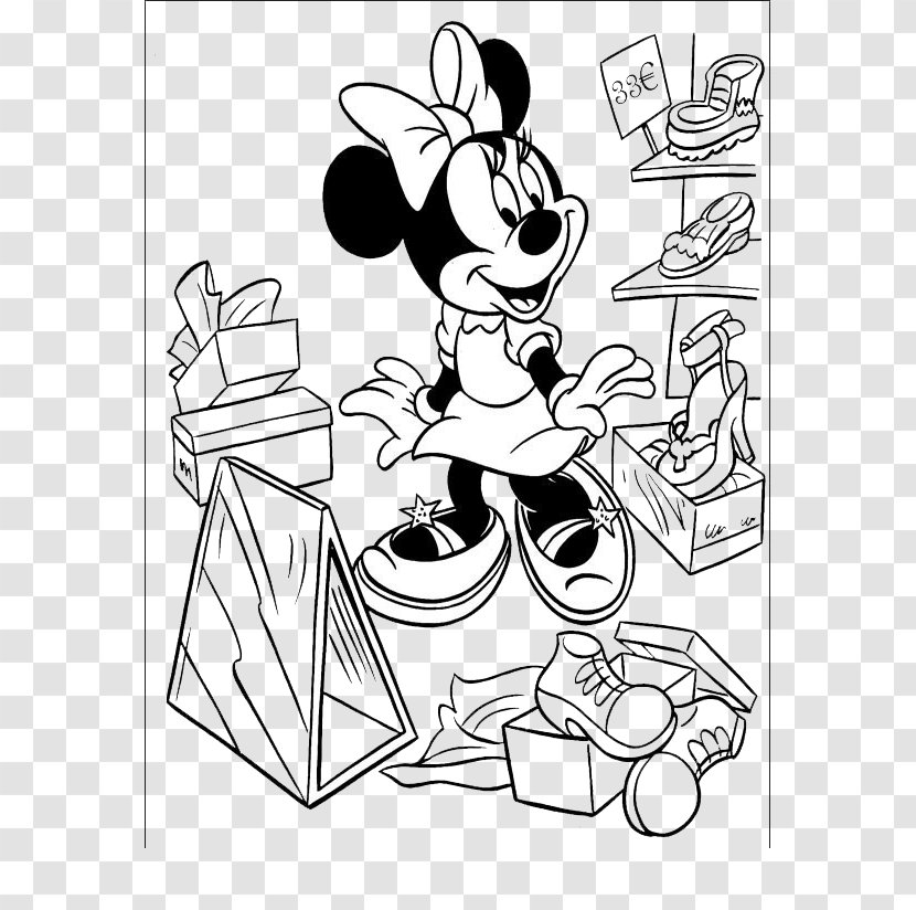 Minnie Mouse Daisy Duck Mickey Coloring Book Drawing - Cartoon - A Pair Of Shoes Artwork Transparent PNG