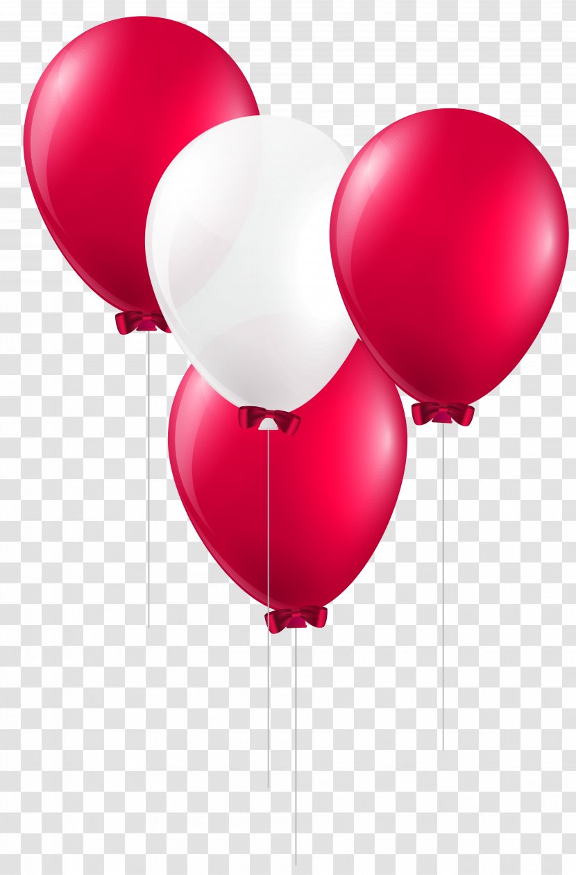 Balloon Red White Clip Art - Cliparts Transparent PNG
