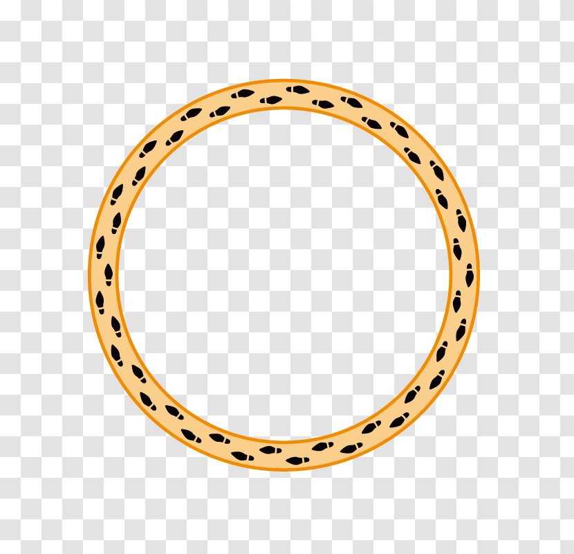 Circle Ring Orange - Simple - Footprints Decorative Transparent PNG