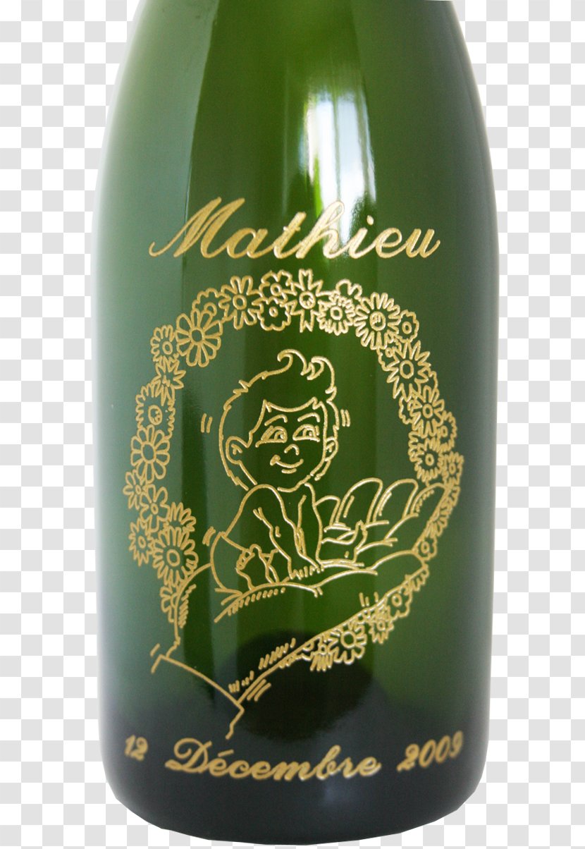 Wine Glass Bottle Champagne Engraving - Gold Transparent PNG