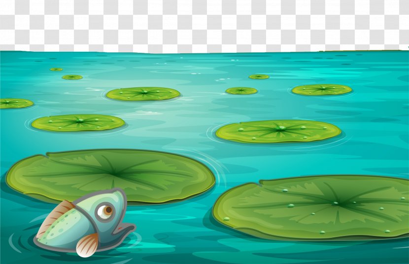 Water Lily Pond Clip Art - Lilium - The Fish In Pond. Transparent PNG