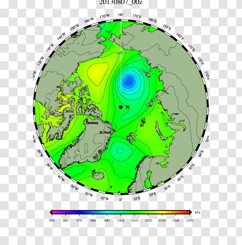 Arctic Weather Map Sea Ice Danish Meteorological Institute - Polar Vortex - Pressure Stereoscopic Cartoon Transparent PNG
