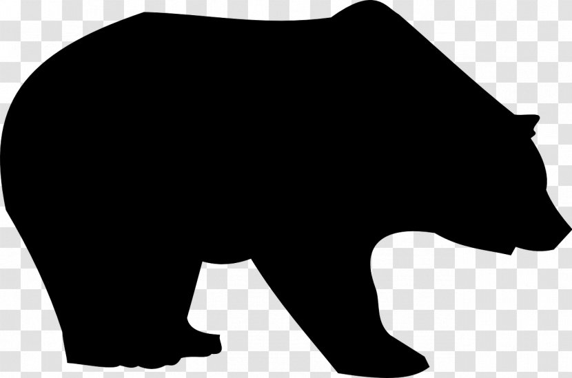 American Black Bear Grizzly Clip Art - Silhouette Transparent PNG