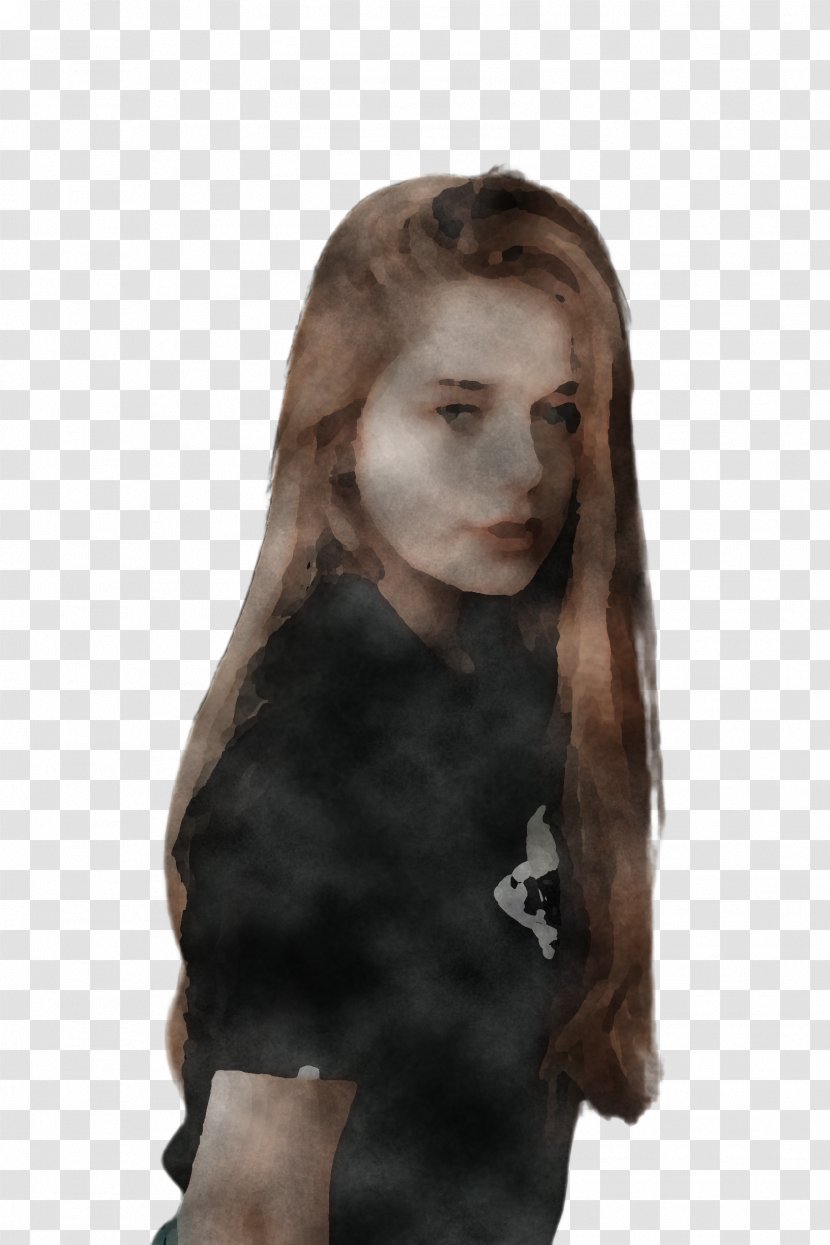 Hair Brown Hairstyle Long Human - Black Costume Transparent PNG