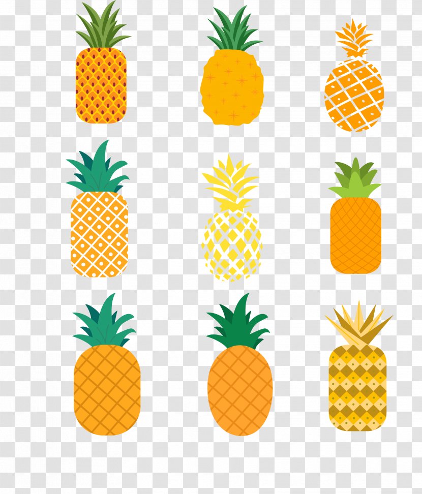 Pineapple Yellow Fruit - Set Transparent PNG