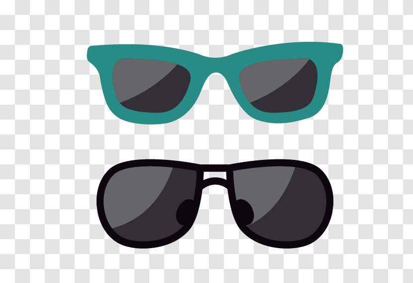 Sunglasses Cartoon - Goggles - Green Black Transparent PNG