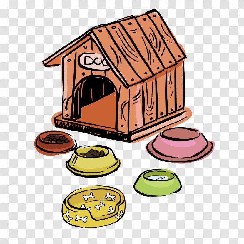 Doghouse Cartoon Animation - Kennel And Dog Vector Material Transparent PNG