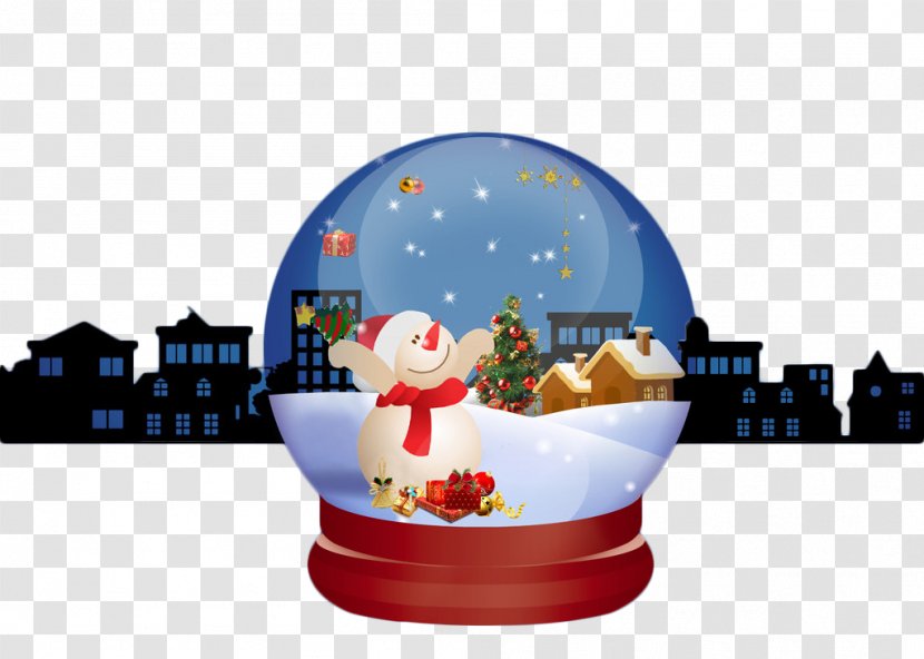 Santa Claus Christmas Snowman Glass - Decoration - Sphere Scene Transparent PNG