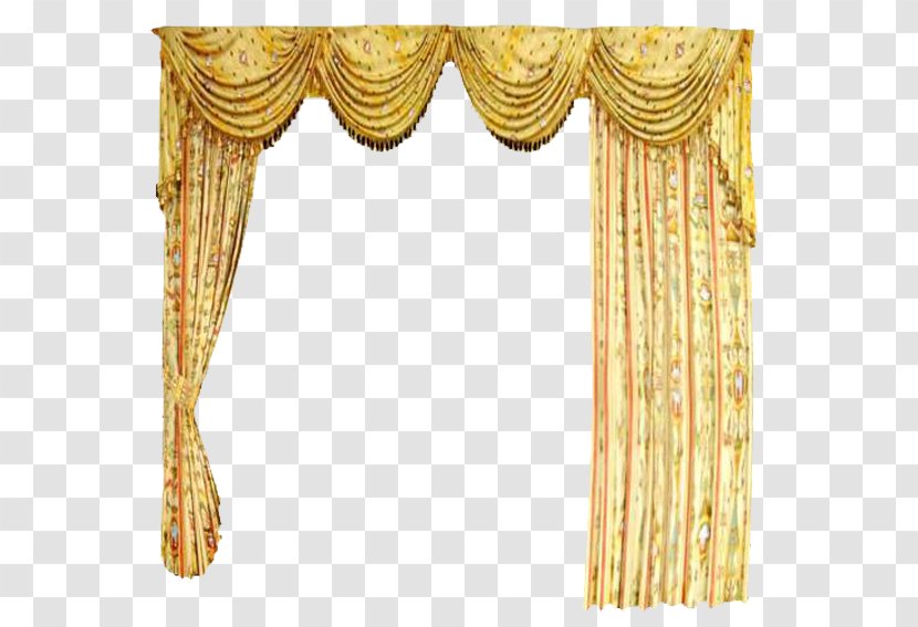 Curtain Computer File - Decor - Yellow Floral Curtains Transparent PNG