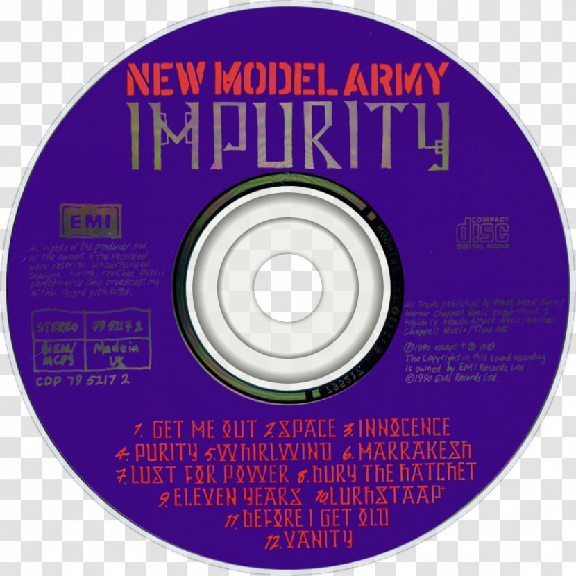 Compact Disc New Model Army Brand A-side And B-side - Discography Transparent PNG