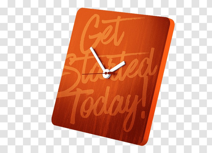 Clock Font - Orange - Design Transparent PNG