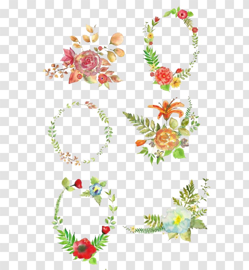 Floral Design Watercolor Painting Flower Drawing Illustration - Wreath - Flowers Transparent PNG
