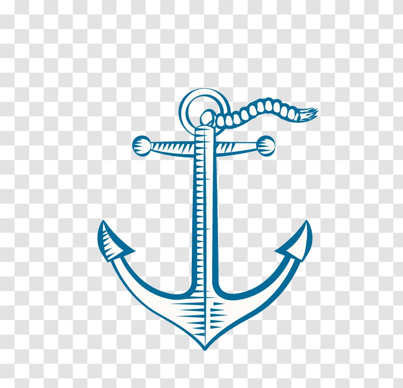 Anchor Information Icon - Hand-painted Blue Transparent PNG