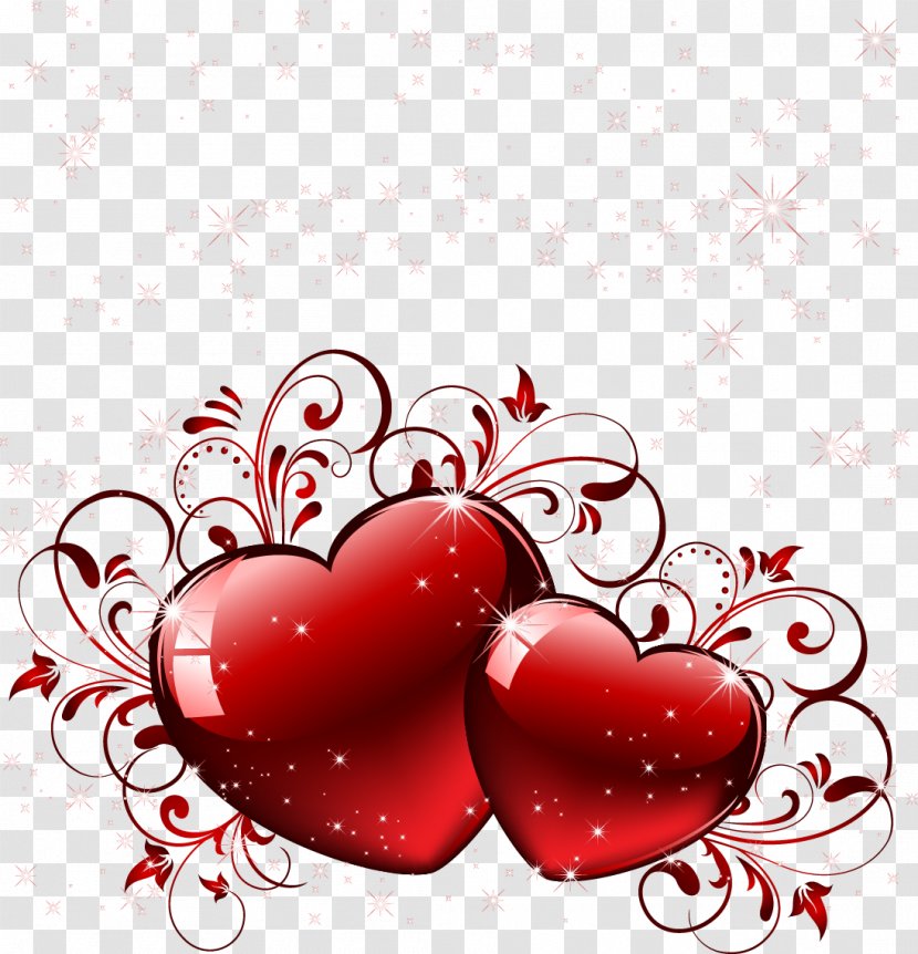 Heart Love - Romance - Vector Red Hearts Transparent PNG