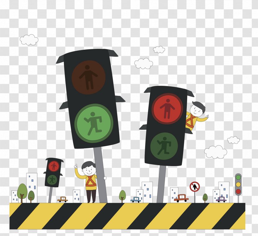 Traffic Light Road Transport Drawing Cartoon - Vehicle - Lights Transparent PNG