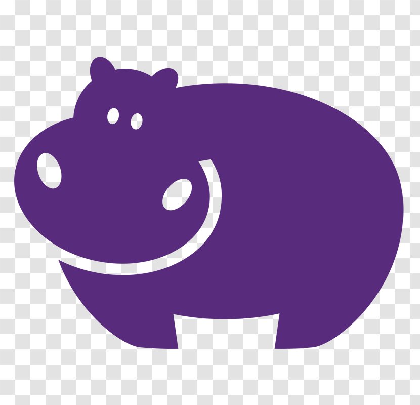 Hippopotamus Baby Hippos Purple Clip Art - Fictional Character - Hippo Transparent PNG