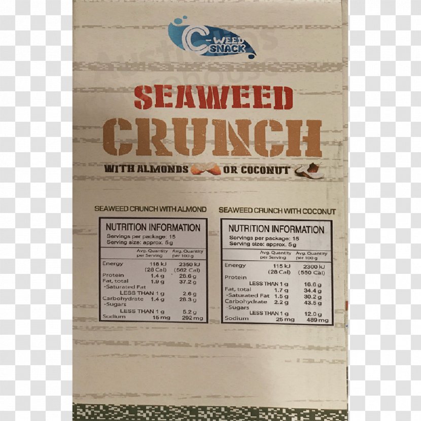 Seaweed Almond Coconut Cannabis - Grocery Store Transparent PNG