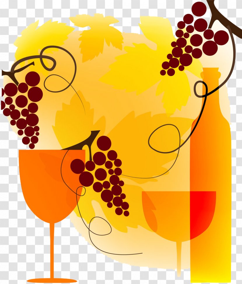 Red Wine Juice Common Grape Vine - Drink - Vector Painted Grapes Transparent PNG