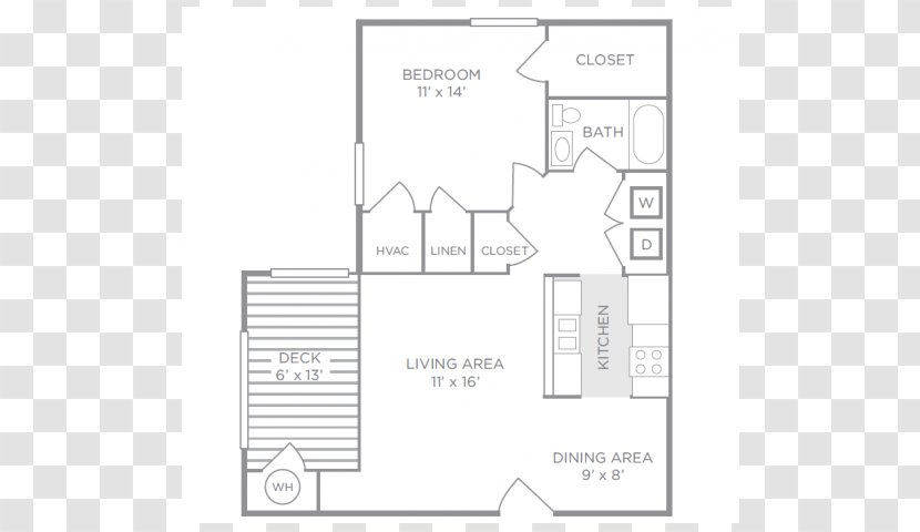 Floor Plan Civic Center East Apartments - Drawing - Crepe Myrtles Transparent PNG