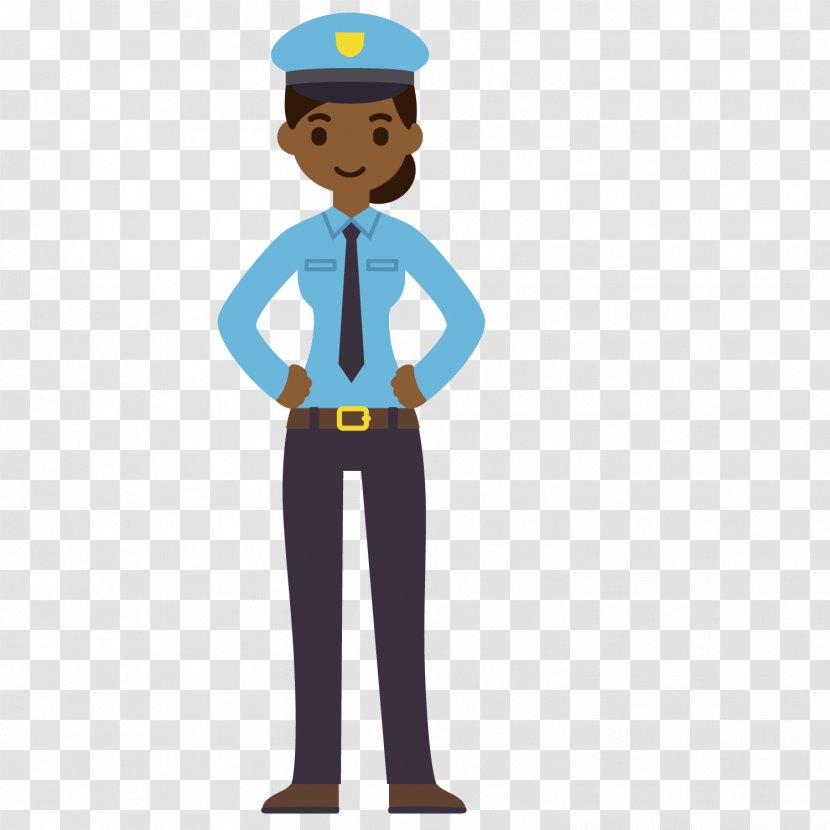 Cartoon Drawing Animation - Standing - A Uniformed Traffic Policeman Transparent PNG