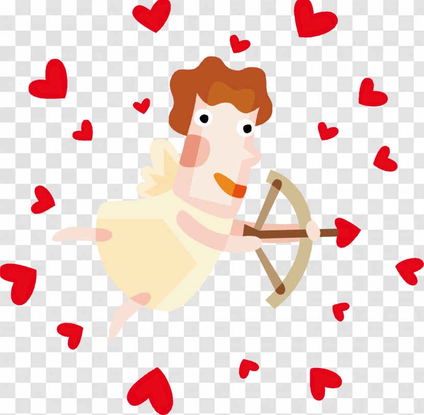 Valentines Day Cupid - Watercolor - Yellow Transparent PNG