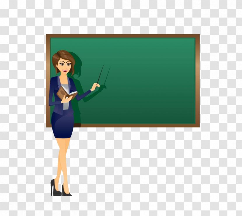Teachers Day Blackboard Class - Watercolor - Female Teacher, Teacher In Charge, Lecture Transparent PNG