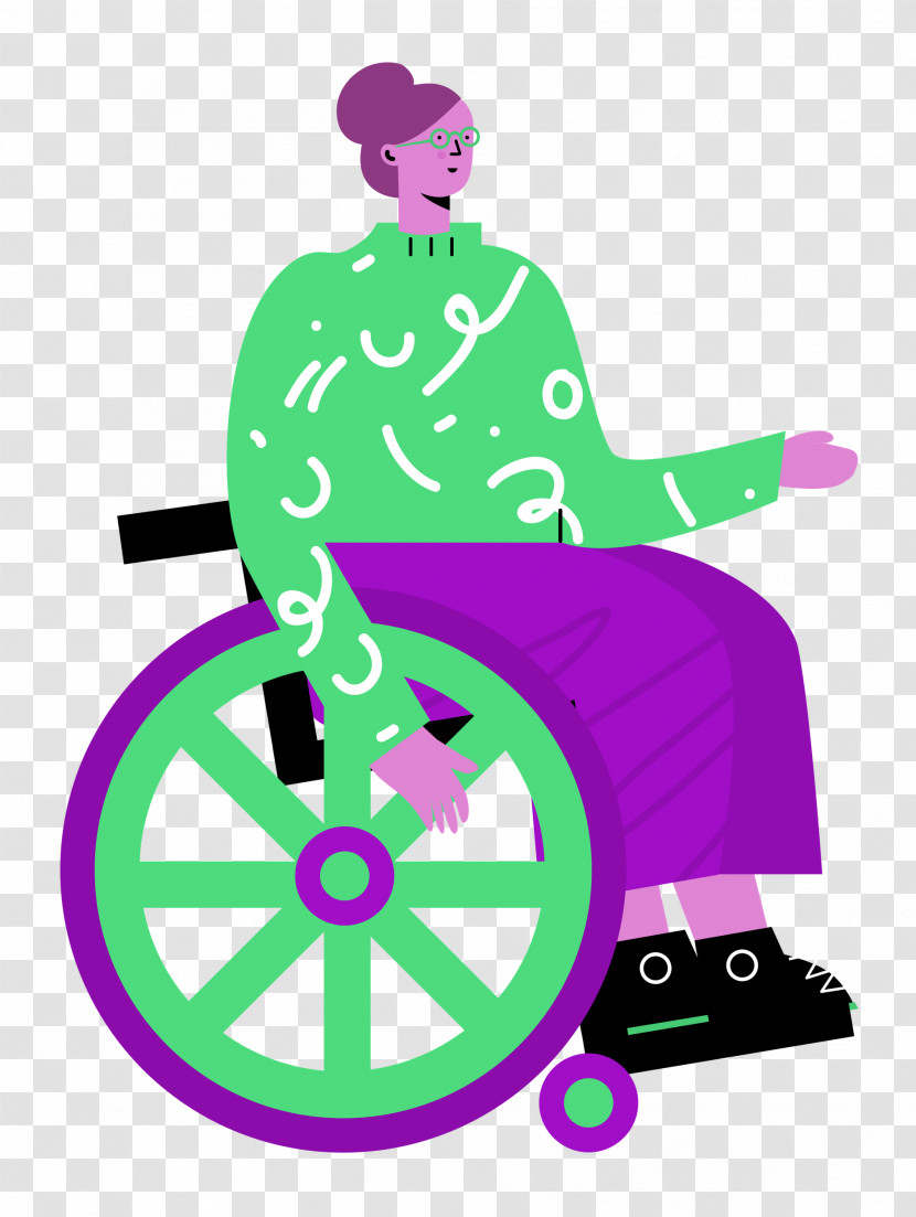 Sitting On Wheelchair Woman Lady Transparent PNG