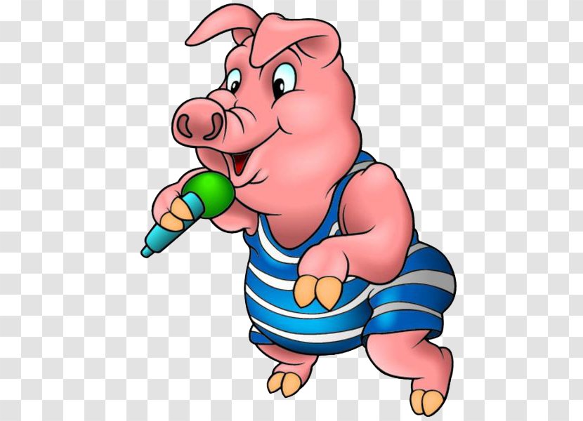 Piglet Domestic Pig Royalty-free Dance Clip Art - Heart - Piglets Singing With Microphones Transparent PNG