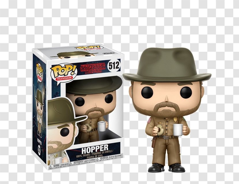 Chief Hopper Funko Pop Television Stranger Things Eleven Toy With Eggoschase Figure - Vinyl Transparent PNG