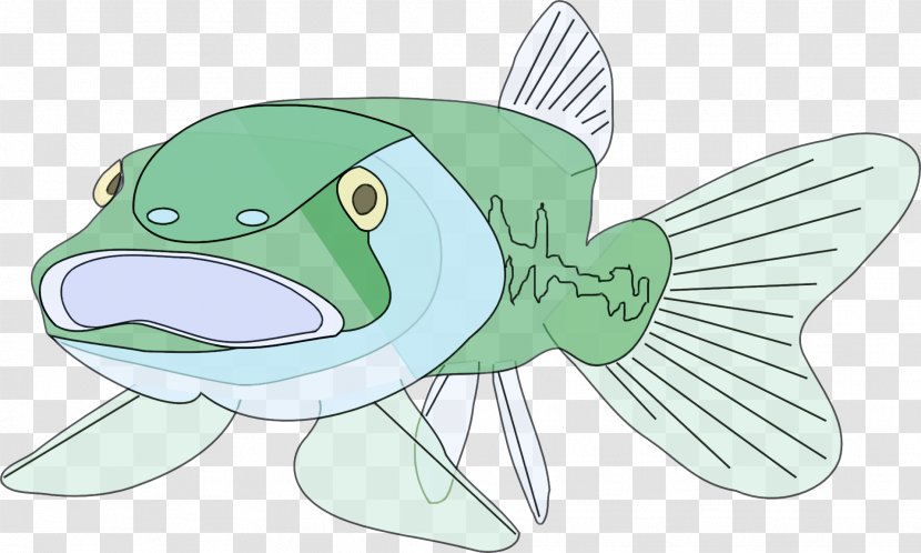 Fish Cartoon Green Sketch - Catfish Northern Largemouth Bass Transparent PNG