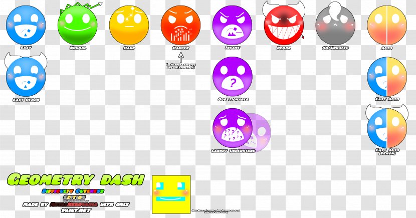 Geometry Dash Face Drawing - Help Others Transparent PNG