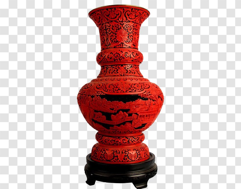 Carved Lacquer Vase Art - Artwork Transparent PNG